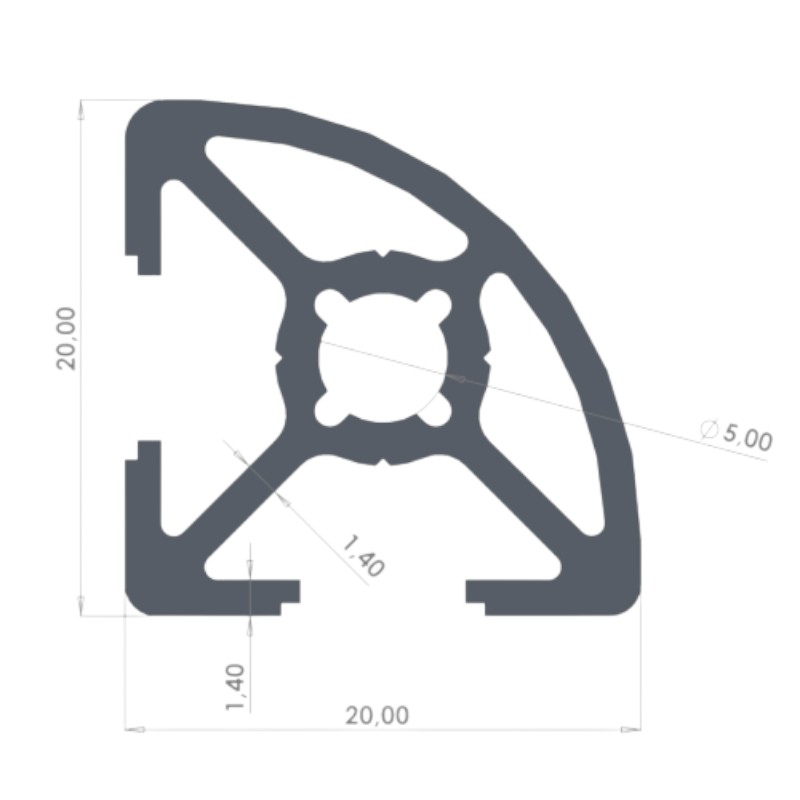 20x20 K6 Radiuslu Sigma Profil - Görsel 2